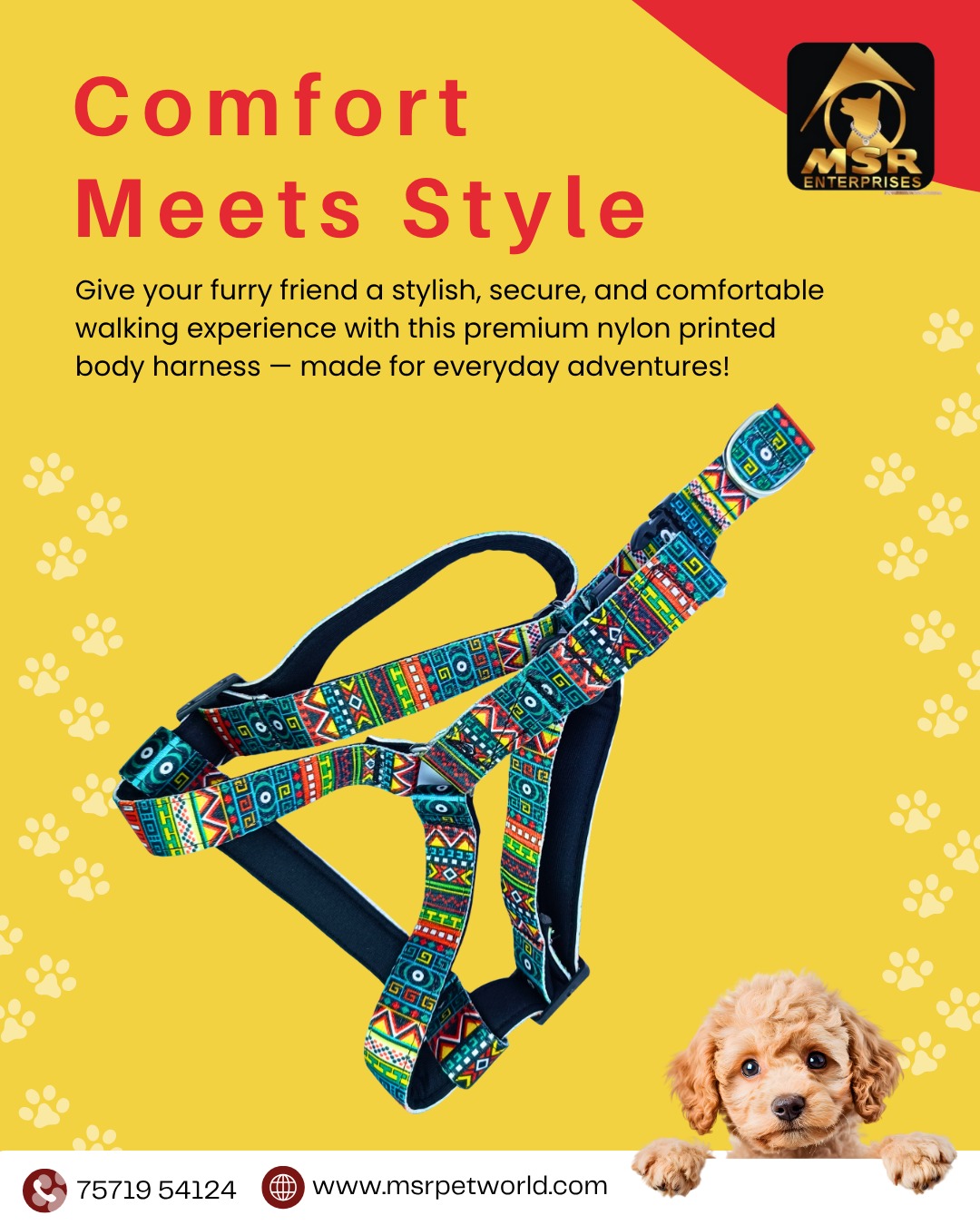 WhatsApp Image 2025-10-29 at 15.25.36_a31c3e78 Dog Printed And Padded Body Belt Harness (NYLON)
