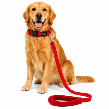 MSR Dog Fur Handle Lead Double Layer for Strong Grip 5 FT