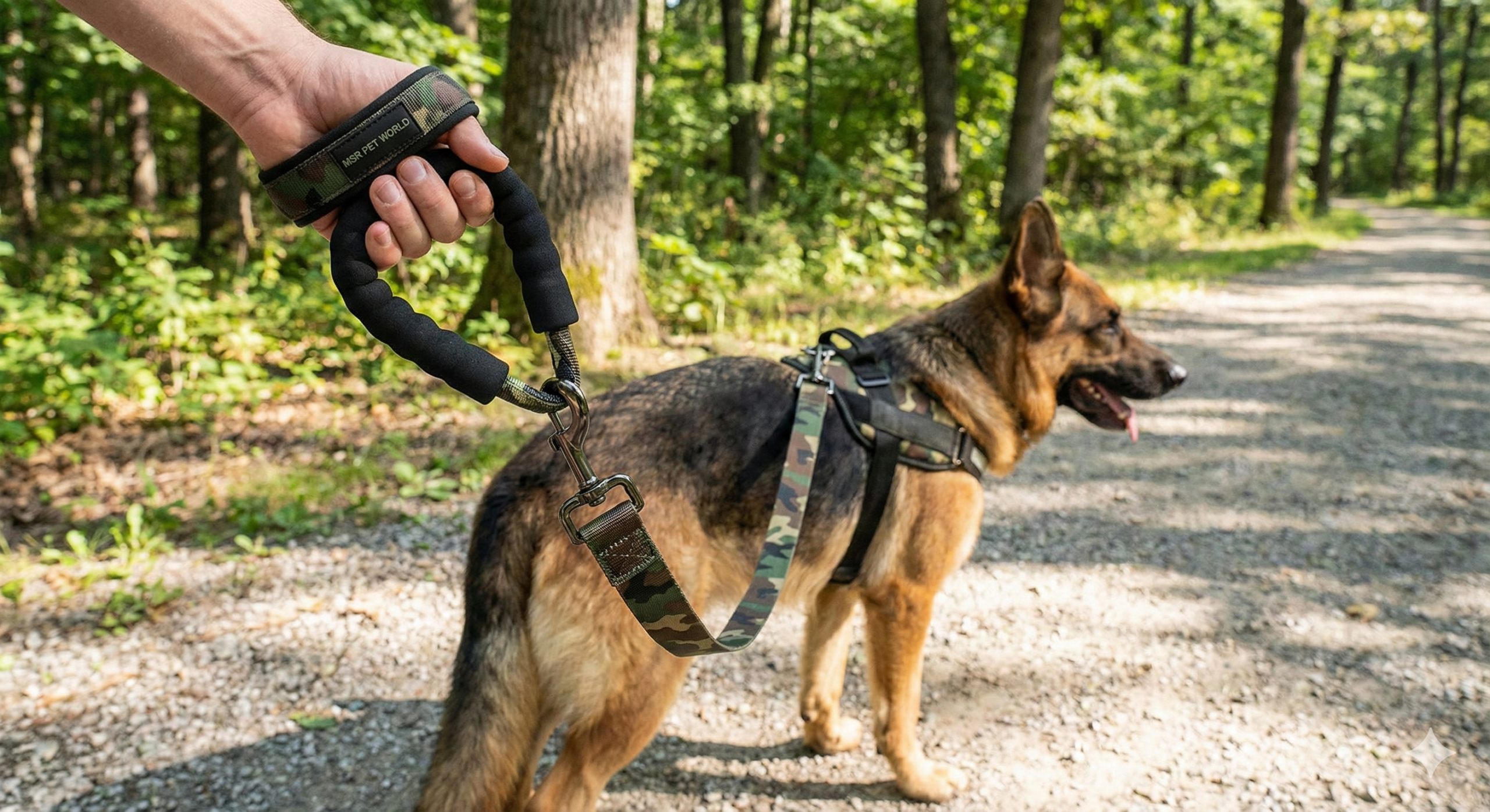 Army Pattern Padded Dog Leash
