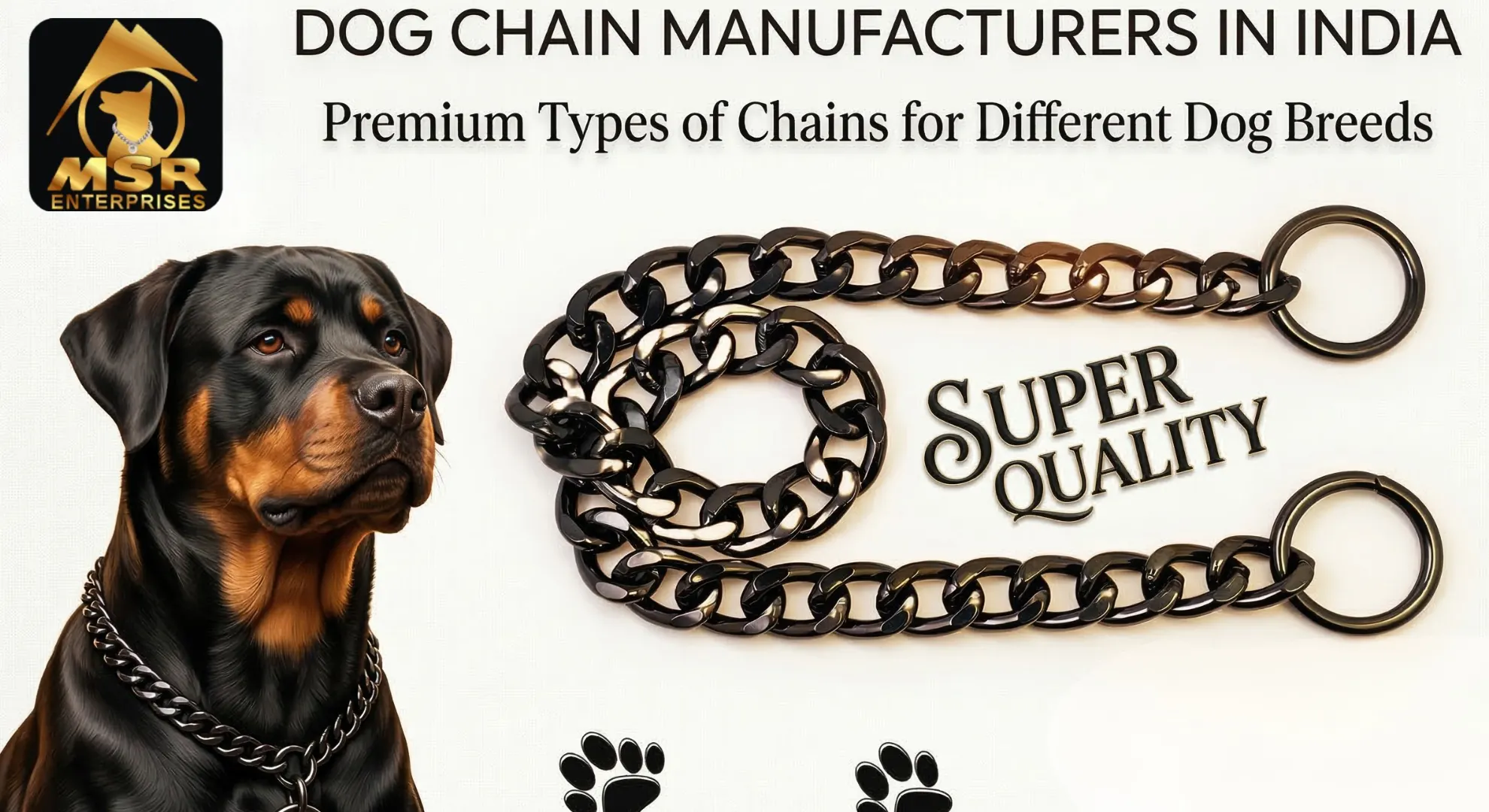Dog Chain Manufacturers in India: Types of Chains Used for Different Dog Breeds