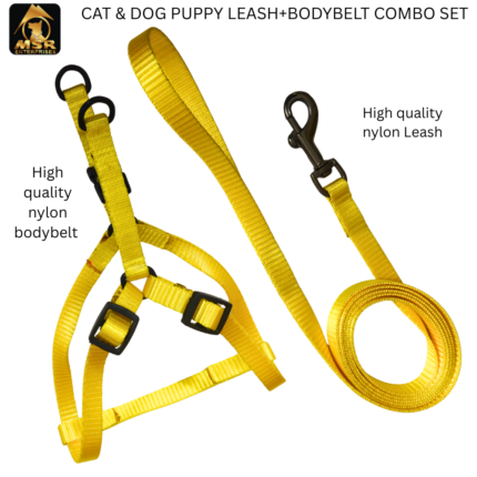 CAT & DOG PUPPY LEASH+BODY BELT COMBO SET