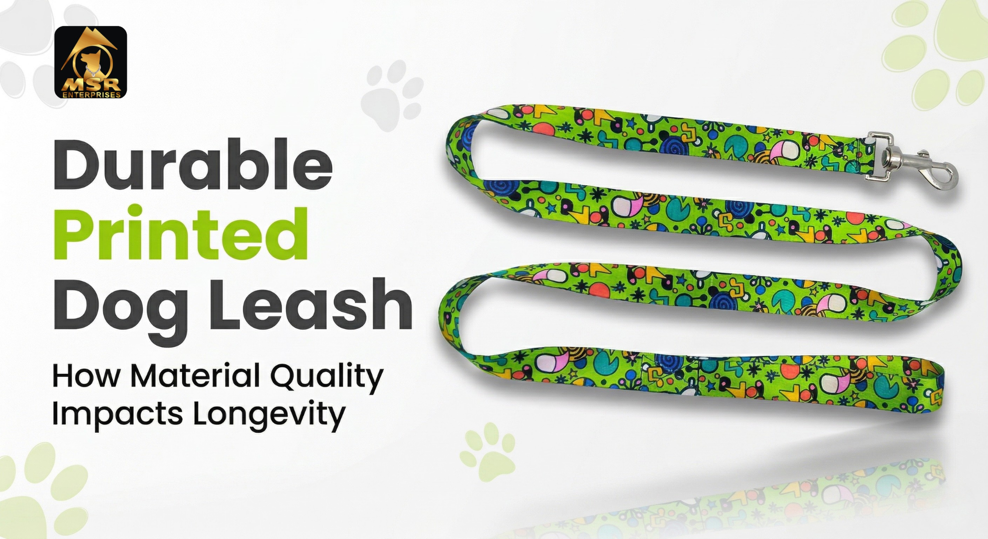 durable printed dog leash